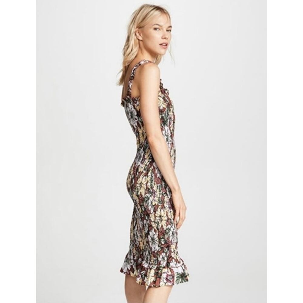 Faithfull The Brand Smocked Linen Maya Midi Dress, Size 4 - Picture 2 of 12